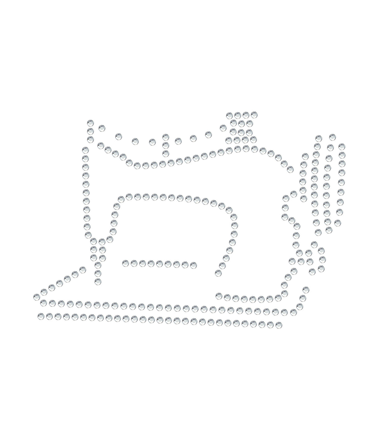 Rhinestone Iron On - SEWING MACHINE 8"