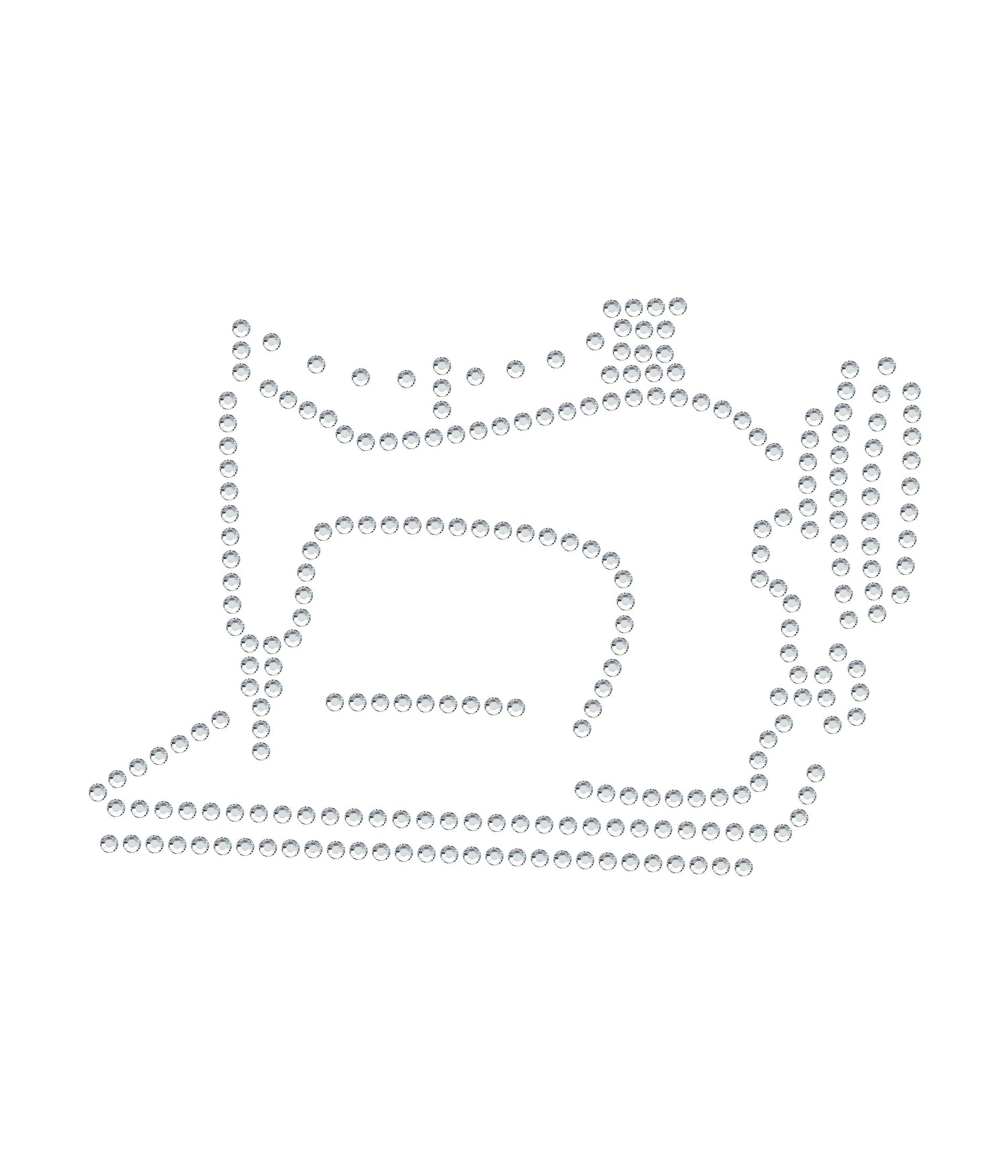 Rhinestone Iron On - SEWING MACHINE 8"