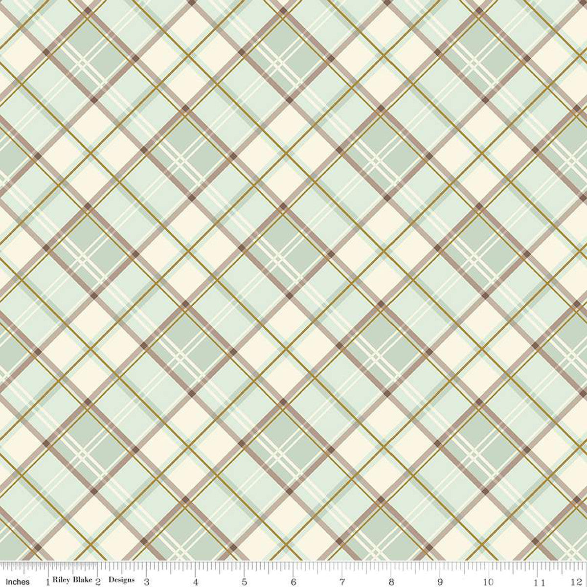 Shades of Autumn Plaid Tea Green Sparkle, By Riley Blake
