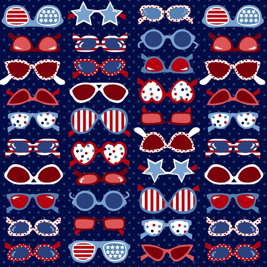 Spangled Beach, Patriotic Sunglasses by the yard