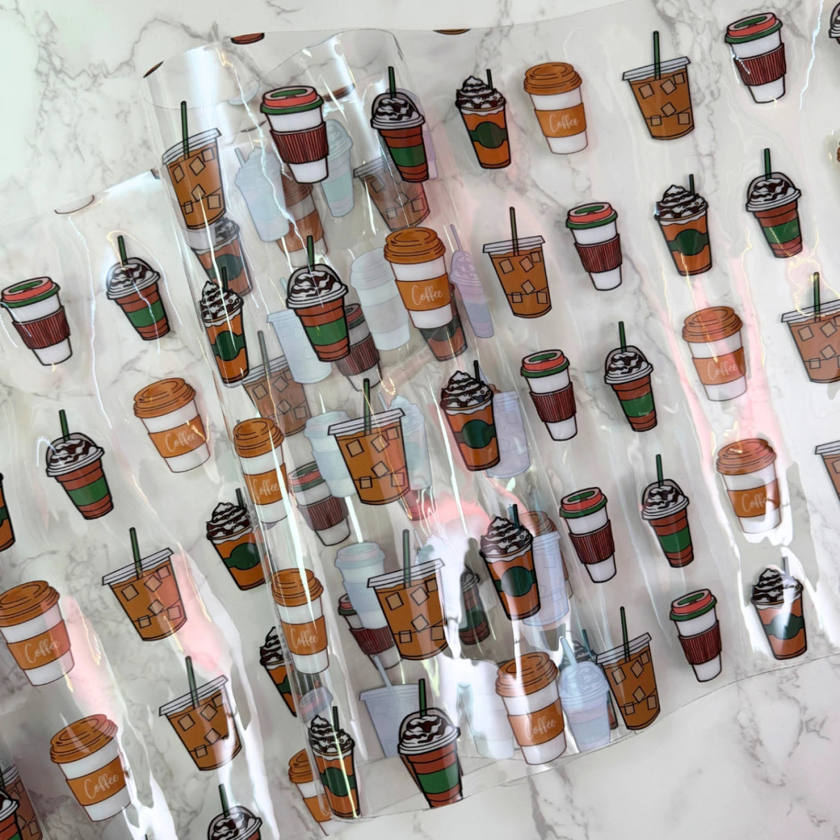 Coffee Cups Clear Vinyl TPU 18X 52
