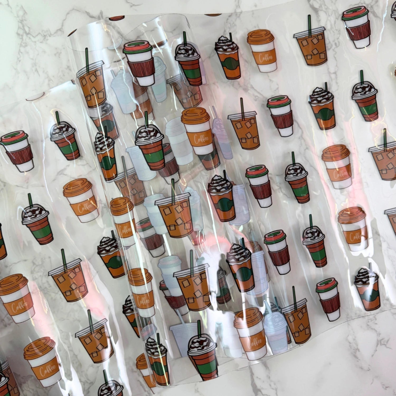Coffee Cups Clear Vinyl TPU 18X 52