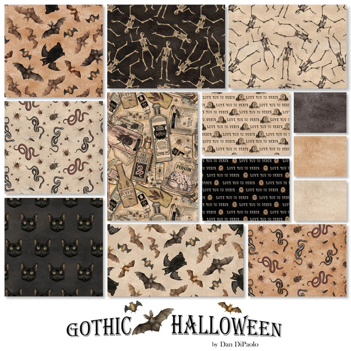 5in Gothic Halloween Squares, 42pcs