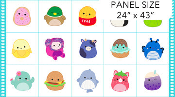 Squishmallows black panel from Northcott