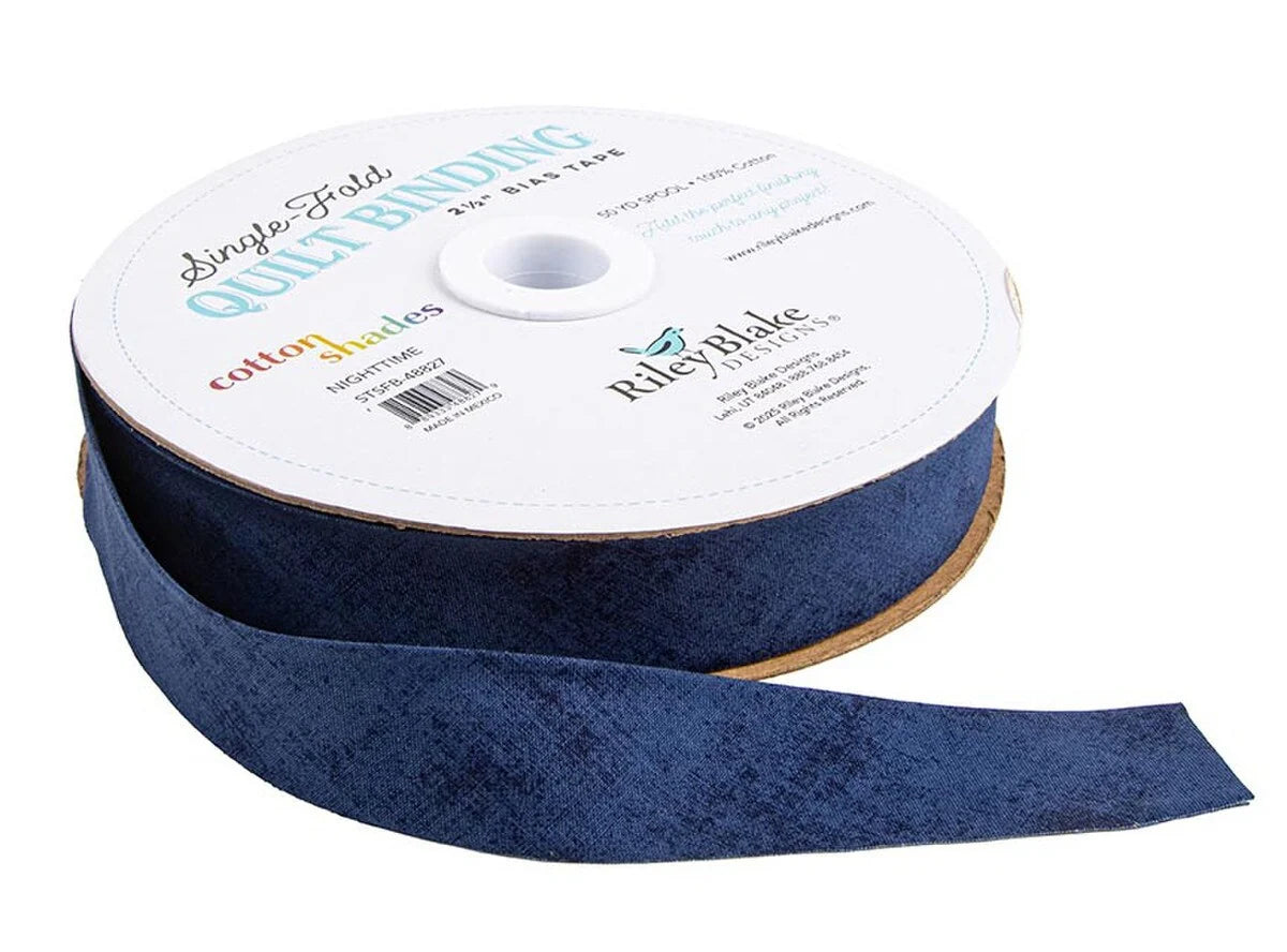 Riley Blake Designs Single-Fold Quilt Binding Shade Nighttime2.5" by the yard