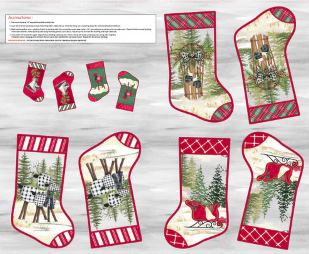 It's Christmas Time Stocking Panel 3474P 90 by Blank