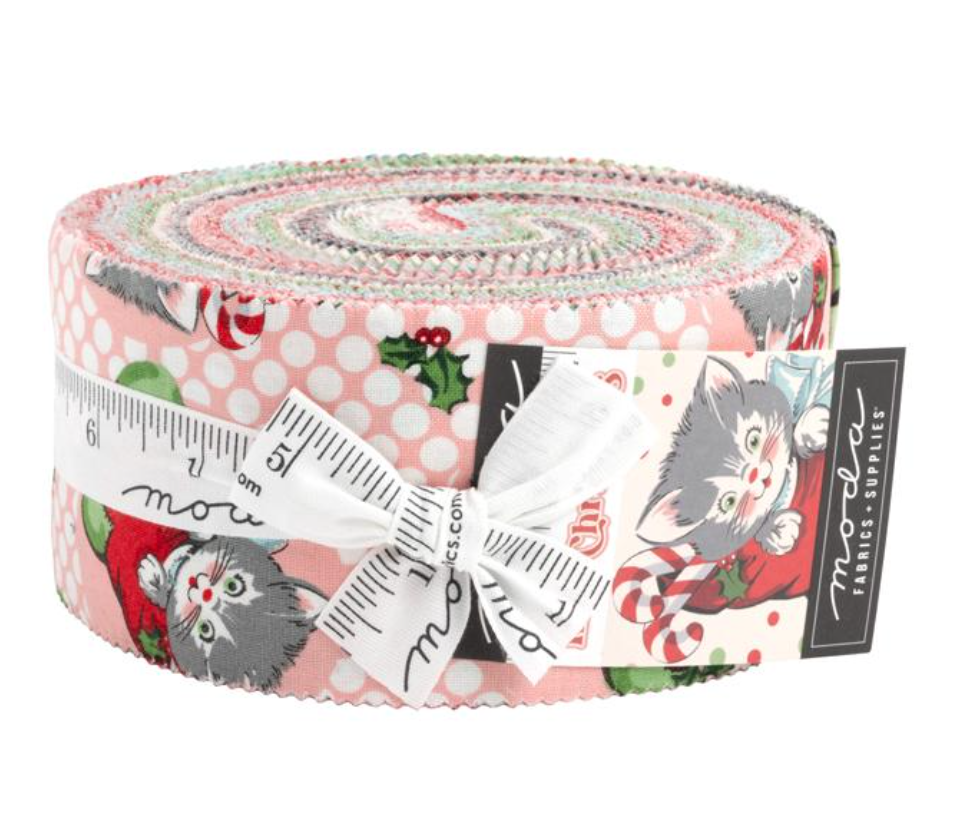 Kitty Christmas Jelly Roll by Moda