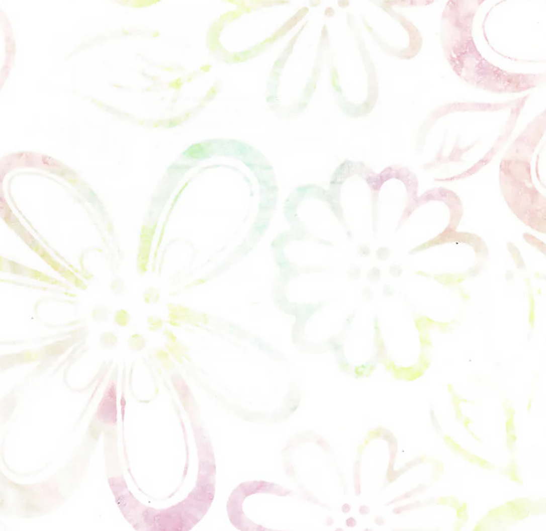 Scribbles Batiks It's Daisies Creme by Banyan Batiks by the yard