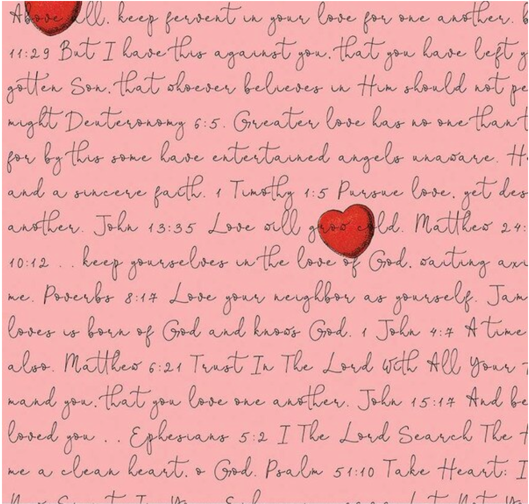 All My Heart Love Letters Pink from Riley Blake by the yard