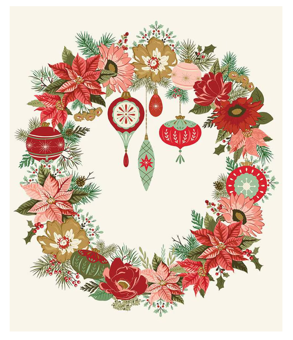 Glisten Wreath Panel fromRiley Blake