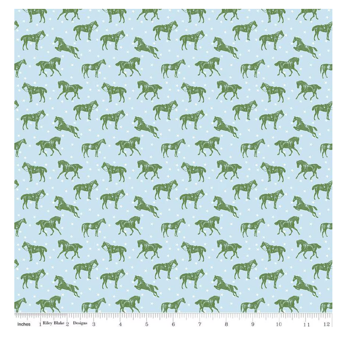Bluegrass Charm Horses Mist from Riley Blake by the yard