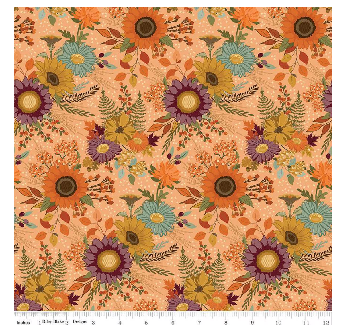 The Awe of Autumn Main Orange by the yard from Riley Blake