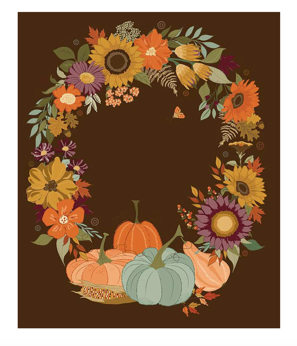 The Awe of Autumn Autumn Wreath Panel Brown