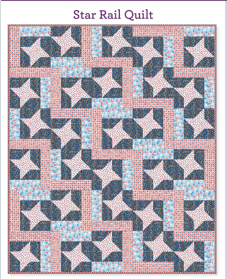 Happy Birthday America, Star Rail Quilt Kit