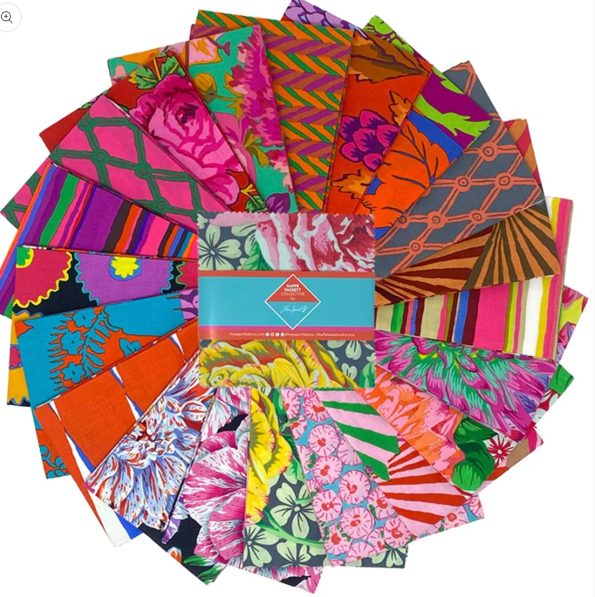 February 2026 Warm 5" Squares 42 pcs Kaffe Fassett Collective Free Spirit Cotton Fabric