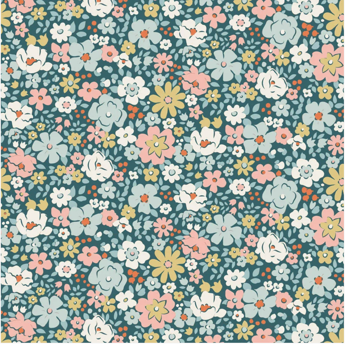 Pre Order Esther Petrol - Village Life by Tilda Fabrics fulfilled October 2026