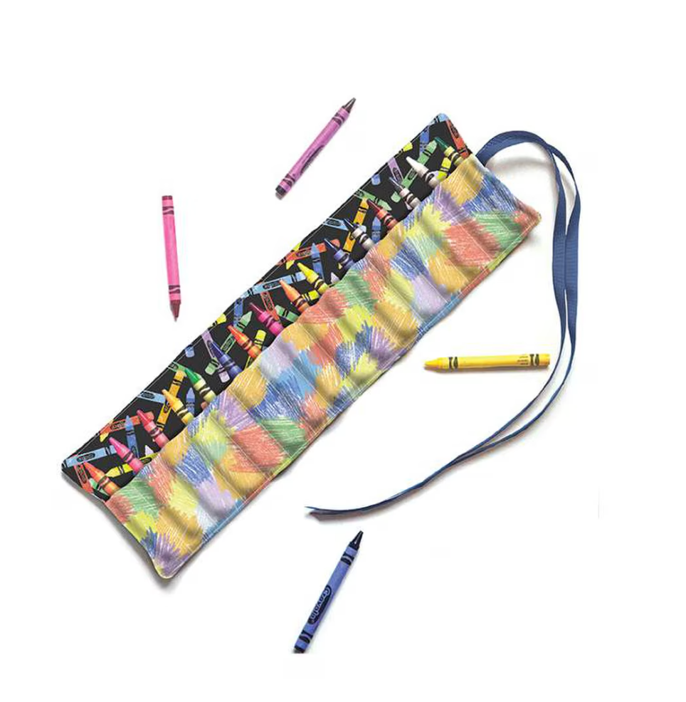 New Box of Crayons Crayola Zipper Pouch, Crayon Roll & Tote Panel from Riley Blake by the panel