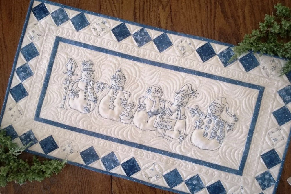 Snow Happens! Table Runner - Hand Embroidery Pattern