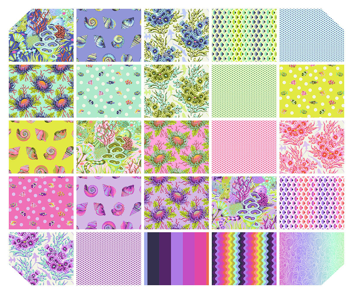 Floral Reef - Mini Charm Pack || Floral Reef by Tula Pink