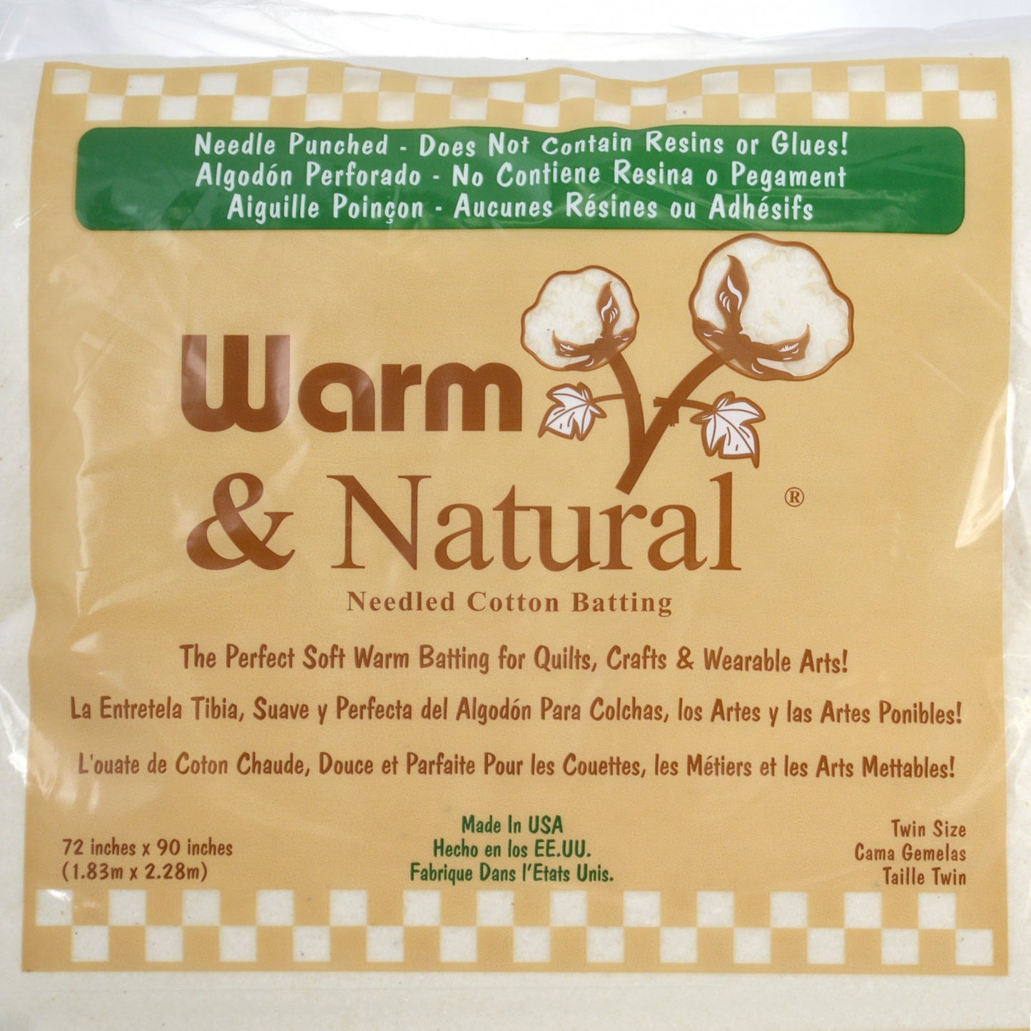 Warm & Natural Batting, crib size 45" X 60"