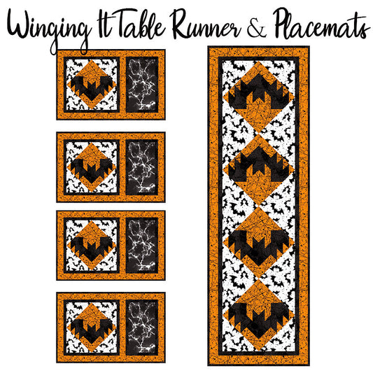 Winging It Table Runner & Placemats Kit with Frightful from Northcott, Patrick Lose