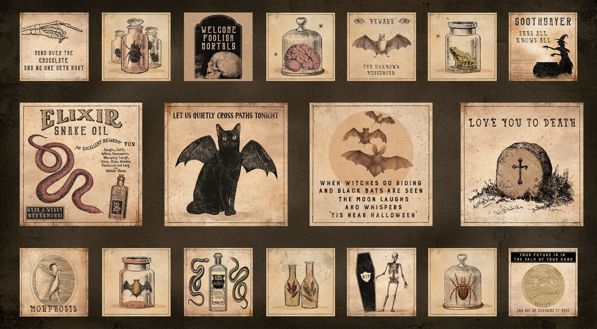 Black Gothic Halloween Digital Blocks from Clothworks