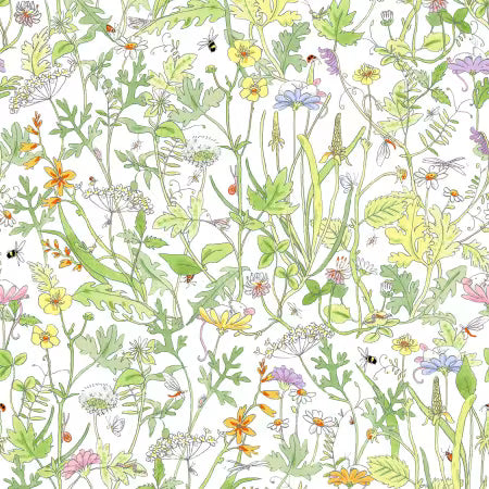 White Mouseplay Meadow from clothworks by the yard