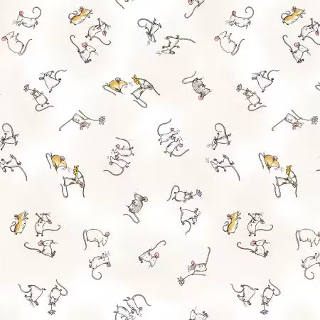 White Mouseplay Baby Mice from Clothwokrs by the yard