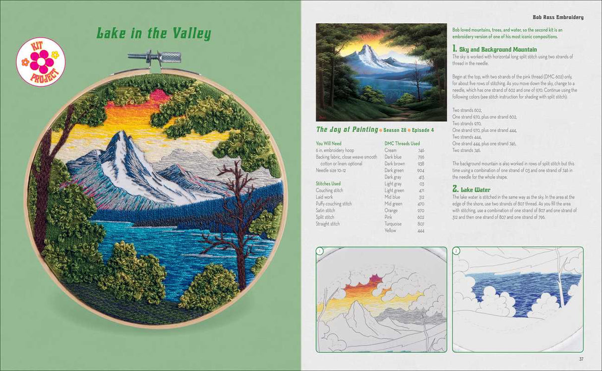 Bob Ross Embroidery by Deborah Wilding: Kit - Paperback; 80 pages / English