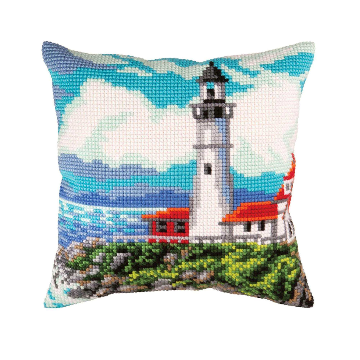 Cross stitch Pillow Kit Lighthouse on the Bay Collection Dart