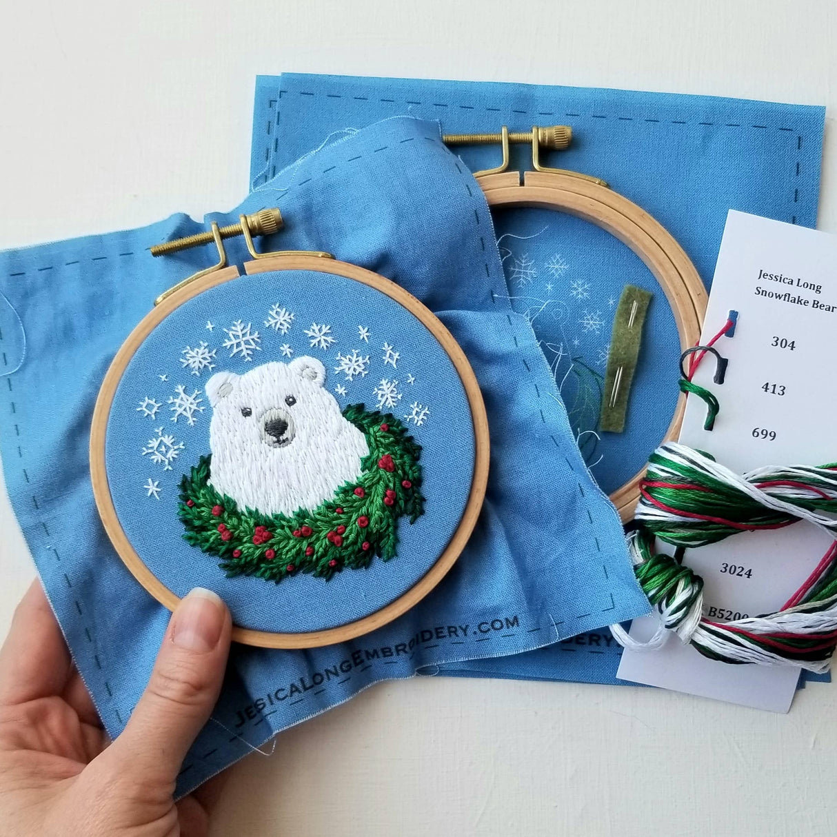 Holiday Bear Beginner Embroidery Kit