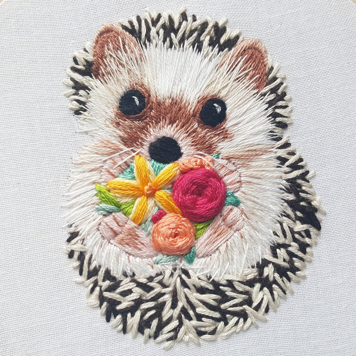 Hedgehog Embroidery Kit: Floss Card