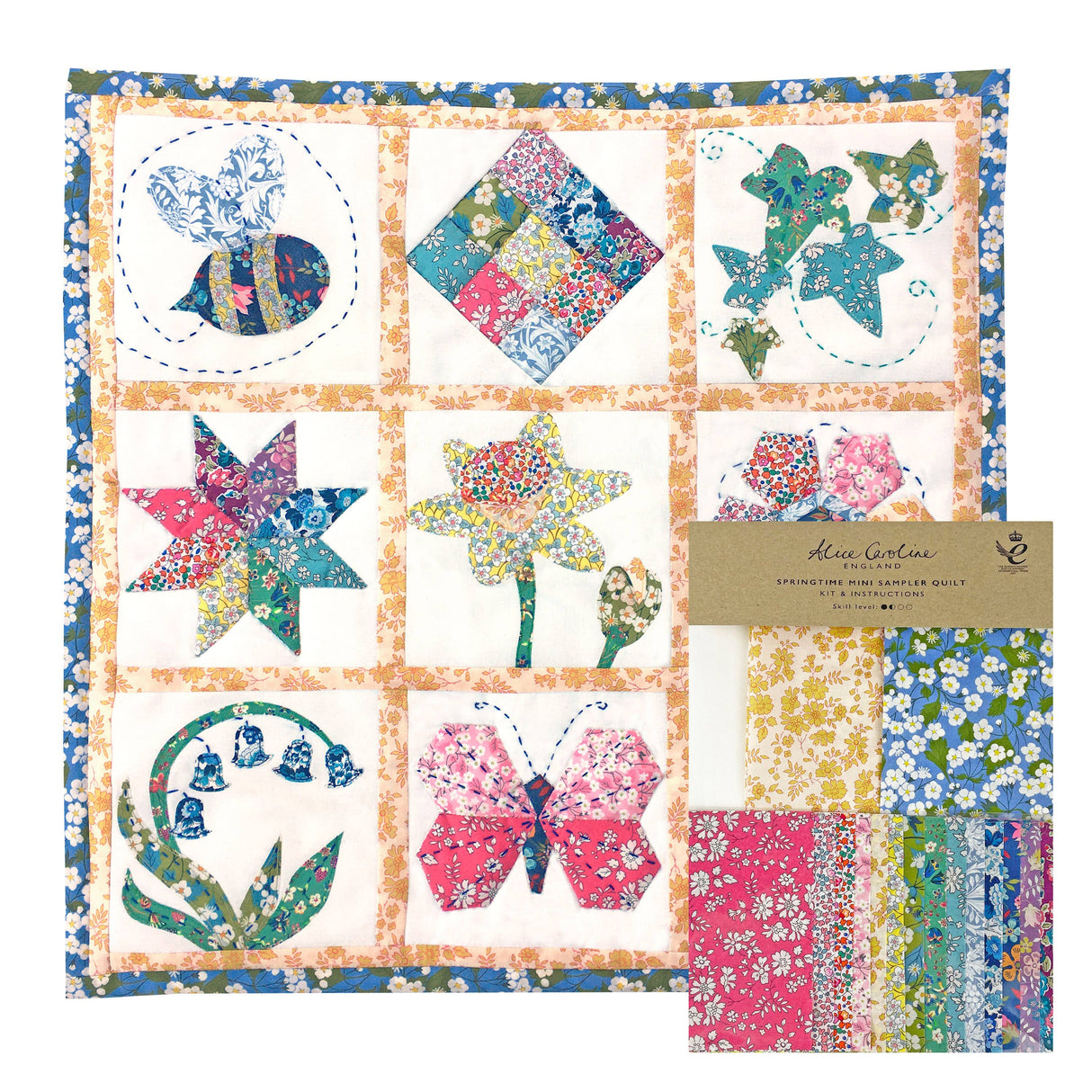 Liberty Tana Lawn® Fabric Springtime Mini Sampler Quilt Kit from Alice Caroline
