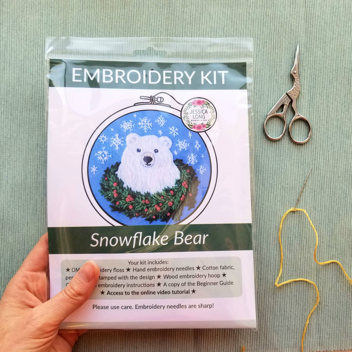Holiday Bear Beginner Embroidery Kit