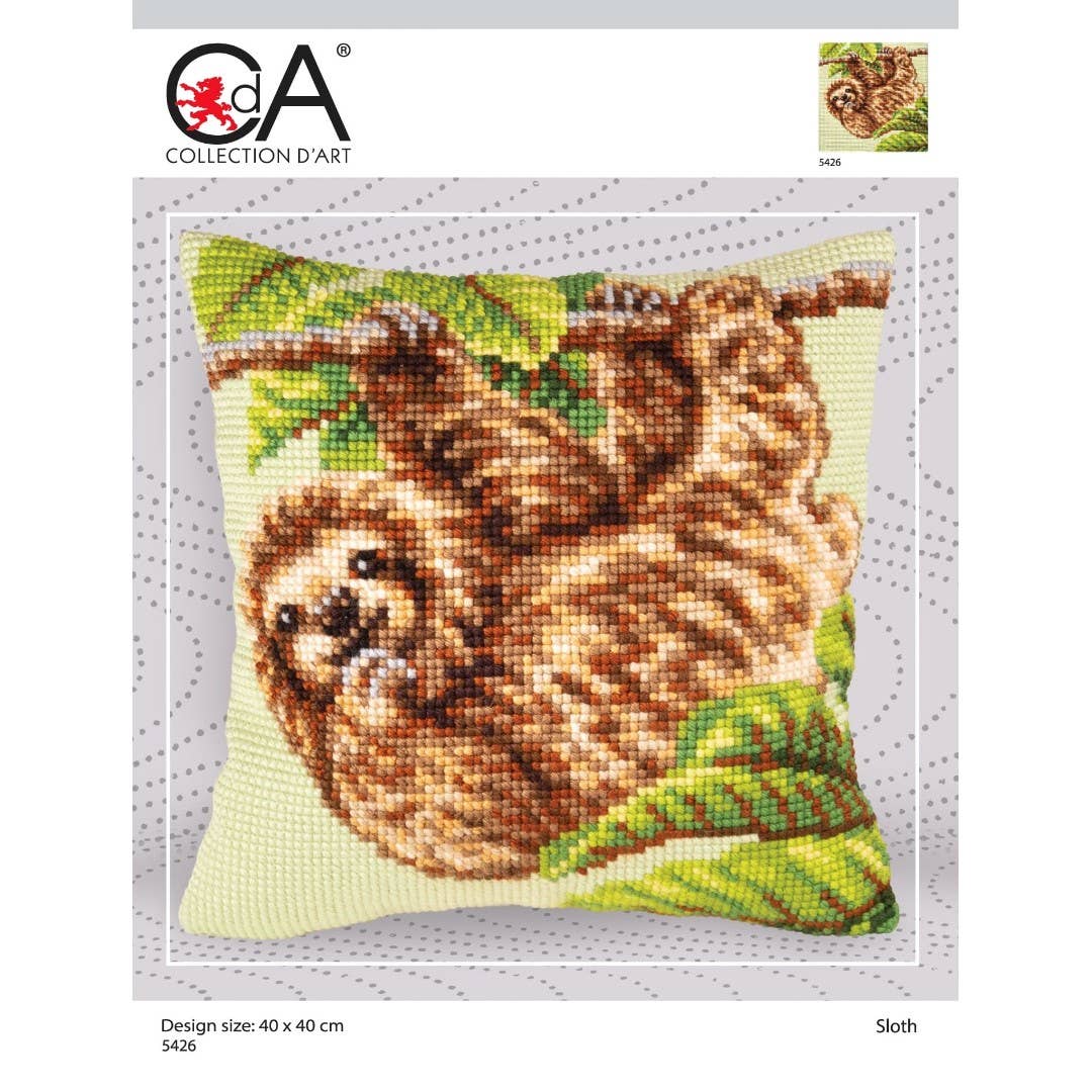 Needlepoint Pillow Kit Sloth Collection DArt 5426