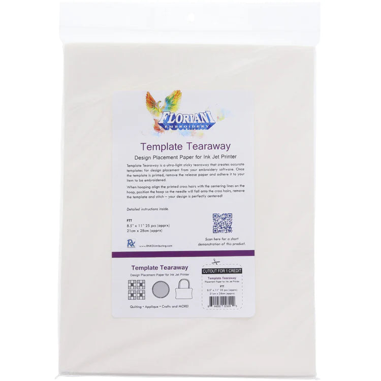 Floriani Template Tearaway Design Placement Paper