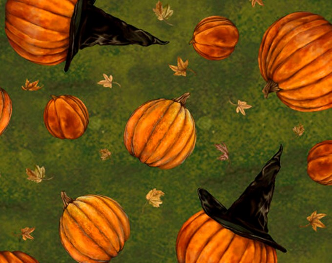 All Hallow’s Eve tossed pumpkins by Cheryl Baker for QT Fabrics