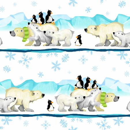 White Burr The Polar Bear Pictorial Stripe Susy Bee