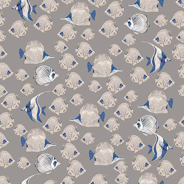 Seaside Swim - Underwater Gray-Fabric by the Yard