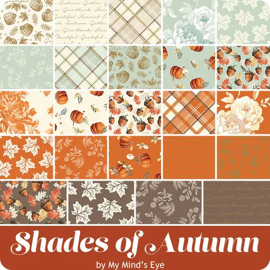 2 1/2 yard bundle of 10 prints, orange and brown Shades of Autumn by Riley Blake. Full Collection Discount.