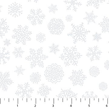 Silent Night by Northcott White snowflakes
