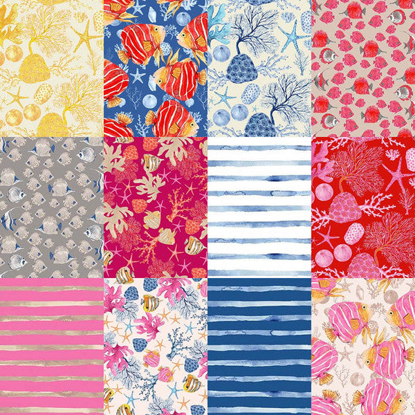 Seaside Swim - 10" Squares/42pc - Multi
