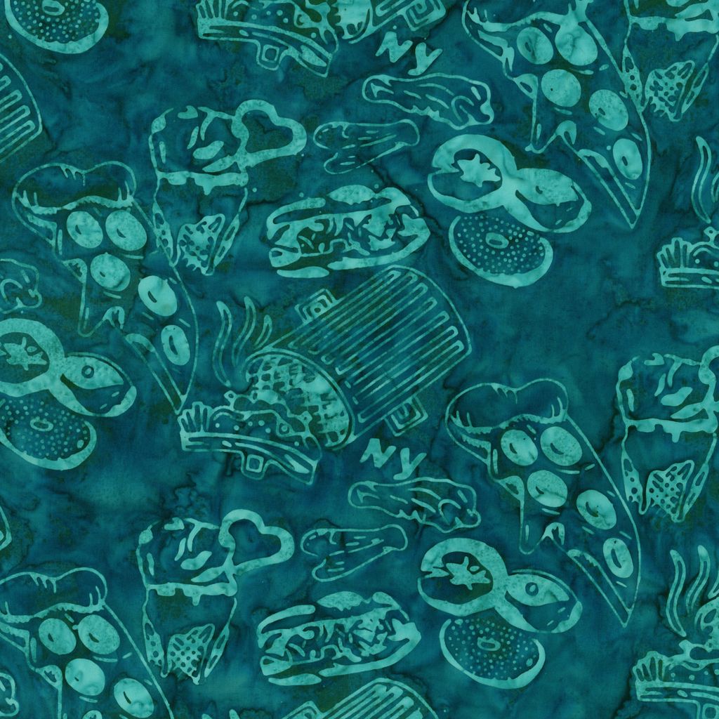 All New York Shop Hop, Food Tropical Rain Batik from Riley Blake, by the yard