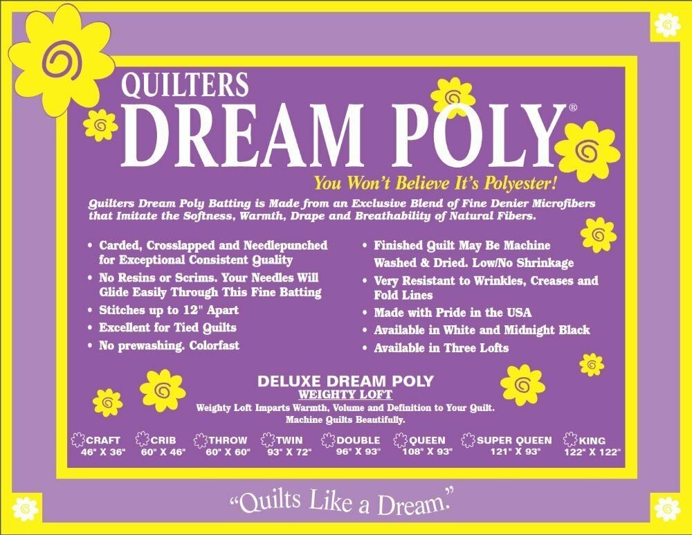 Quilters Dream Polyester batting, craft size