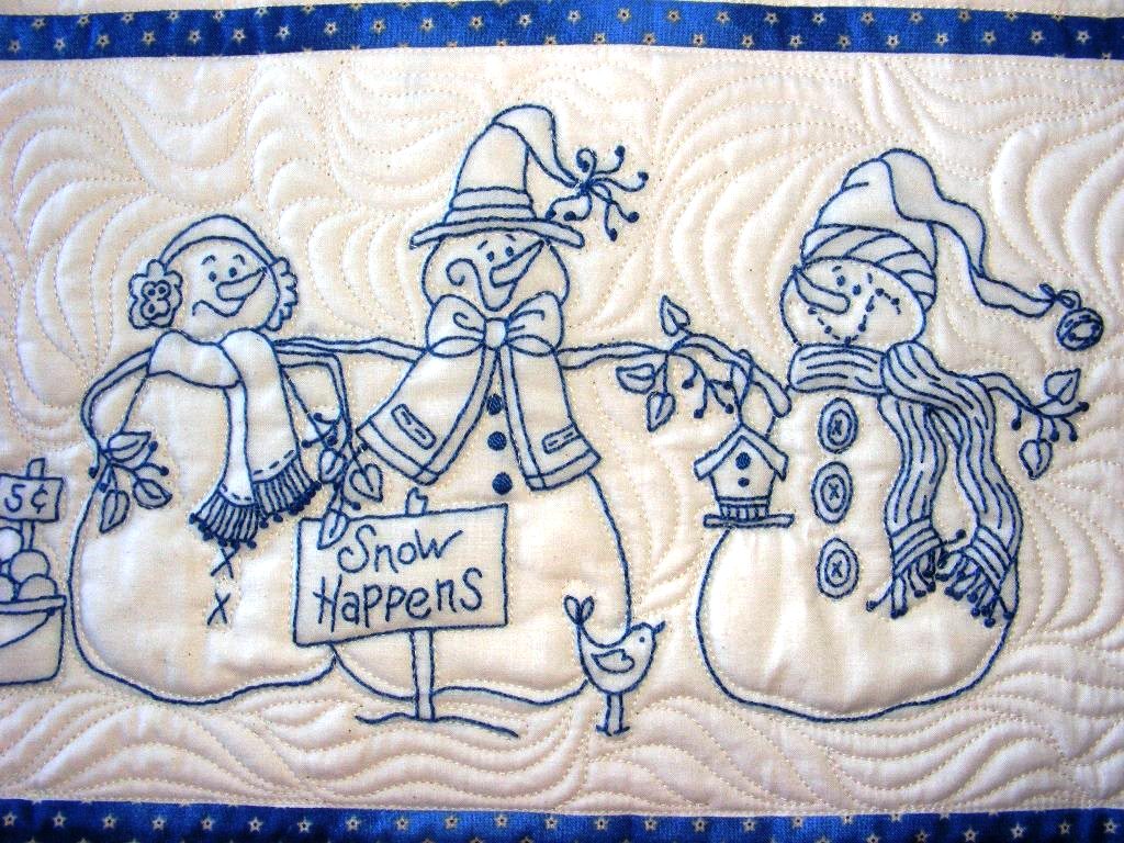 Snow Happens! Table Runner - Hand Embroidery Pattern