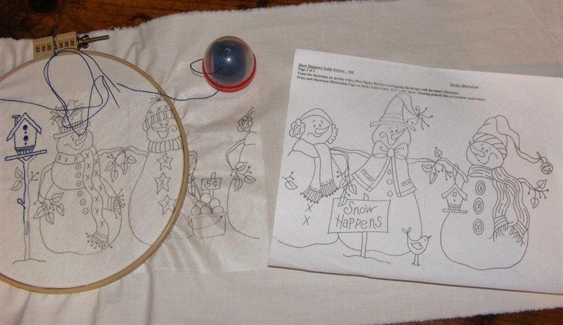 Snow Happens! Table Runner - Hand Embroidery Pattern
