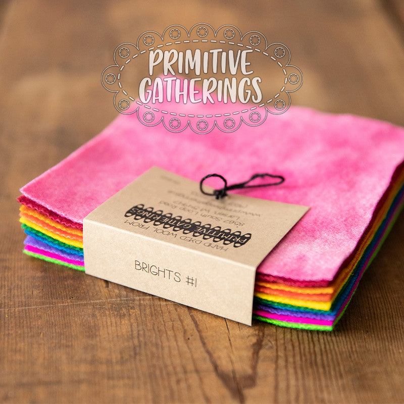 5" Brights #1 Wool Charms from Primitive Gatherings