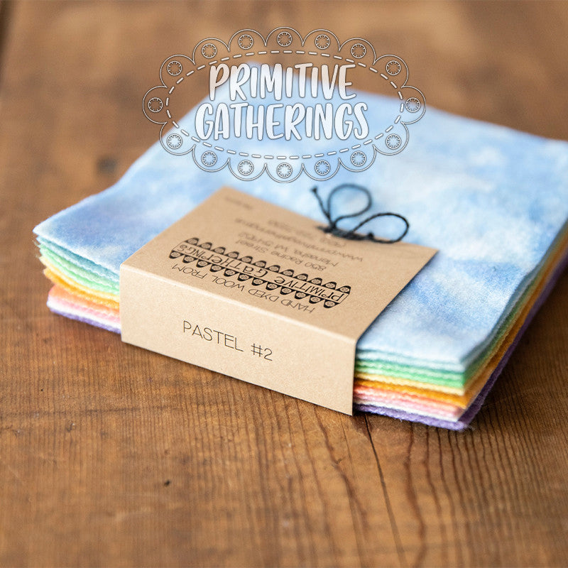 5" Pastel #2 Wool Charms from primitive Gatherings