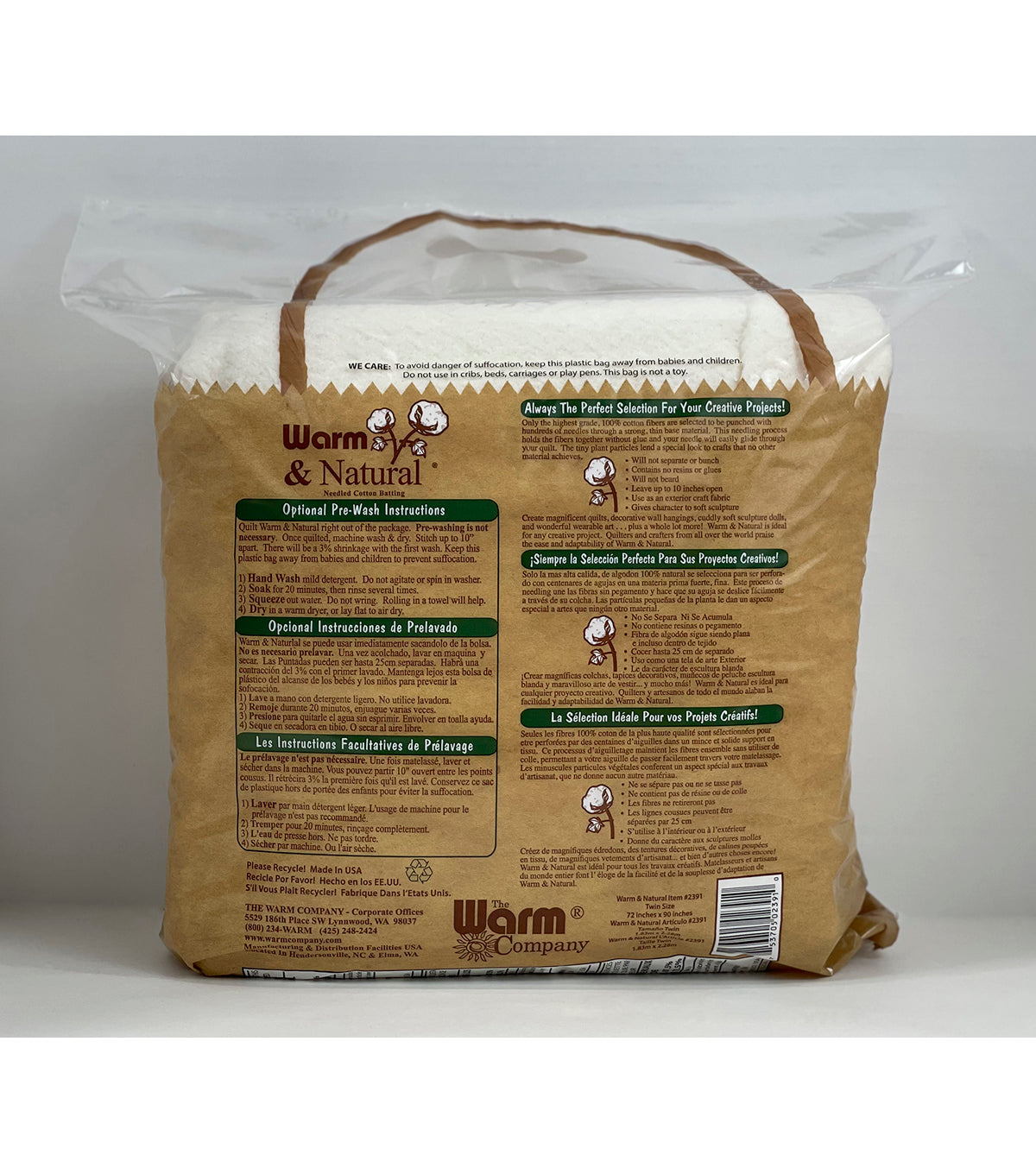 The Warm Company Warm & Natural Twin Cotton Needled Batting