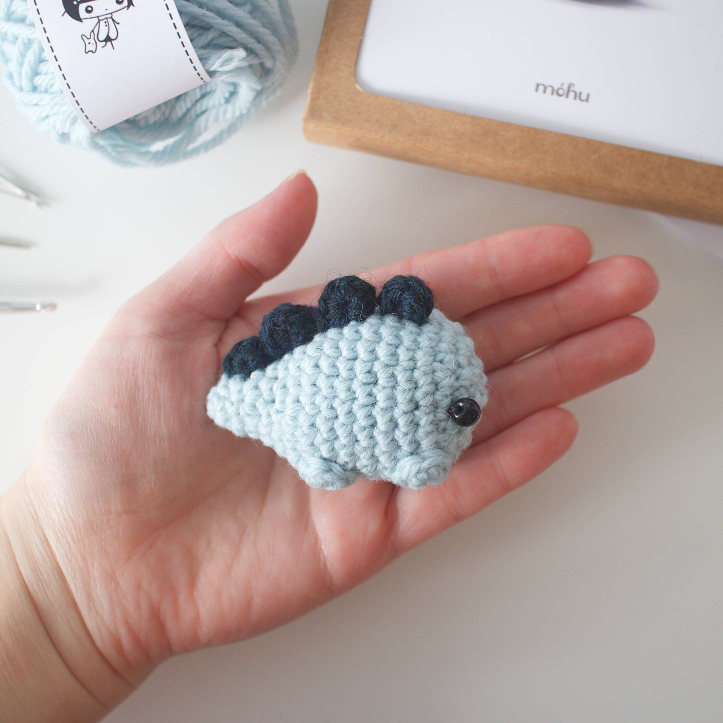 Amigurumi kit - crochet stegosaurus dinosaur craft kit